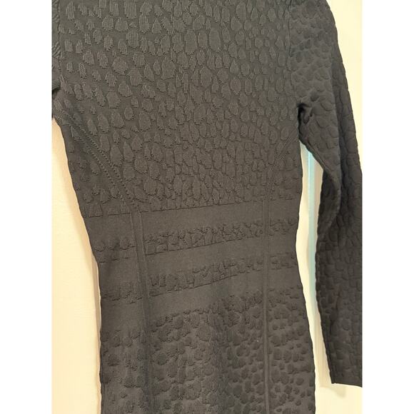 NEW! Good American S Low Down Bodycon BANDAGAE Midi Dress Long Sleeve Black Sz 1 - Picture 6 of 9